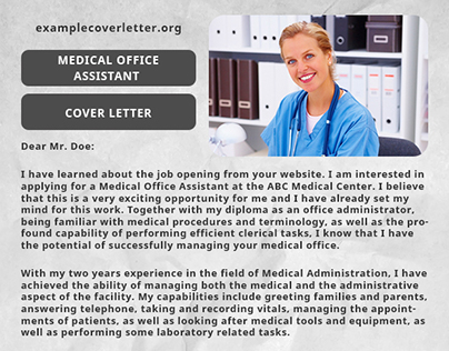 Medical office assistant cover letter example