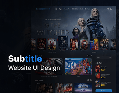 Landing Page UI Design - Movie Subtitle Website