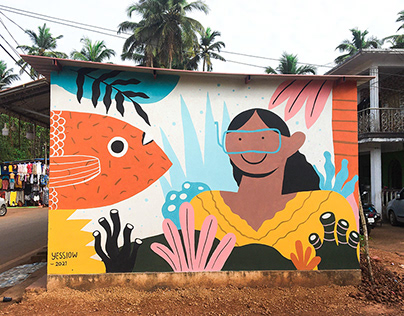 “Beauty of The Sea” Mural in Goa India