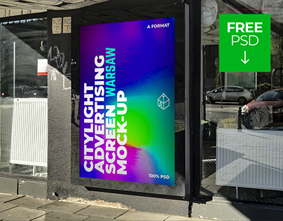 Free Warsaw Outdoor Citylight Ad Screen Mock-Up 10 v1