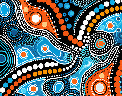 Aboriginal dot art background. Illustration