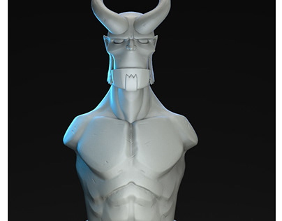hellboy comic style bust for 3d print