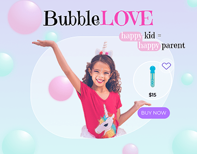 Landing page for Soap Bubble Online Store