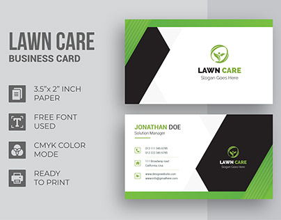 Lawn Care Company Business Card Design