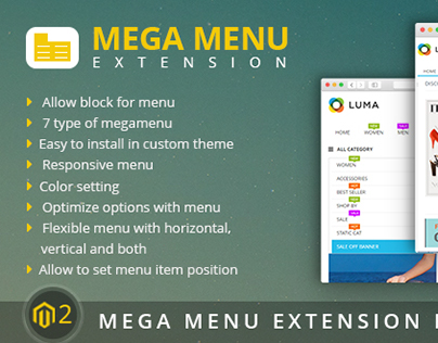 Magento 2 mega menu extension