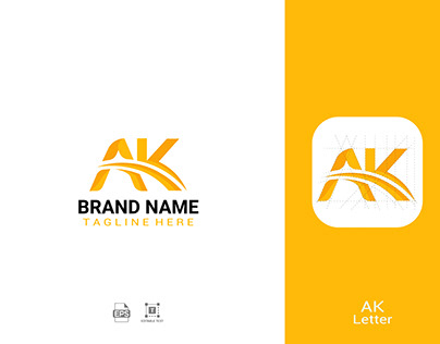 Modern A K letter logo design -logos