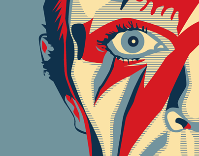 David Bowie - Ritratto Vettoriale stile Shepard Fairey