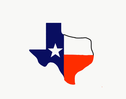 US flag in the shape of Texas