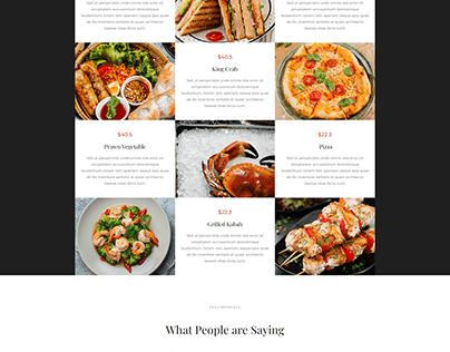 Restaurant website design by WordPress