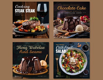 Chocolate Cake Social Media Post Design & branding