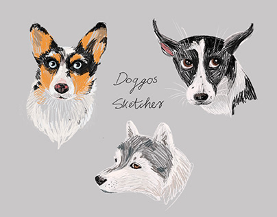 Loose sketches of doggos