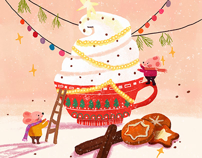 Frosty & Festive " Christmas Children Illustration"