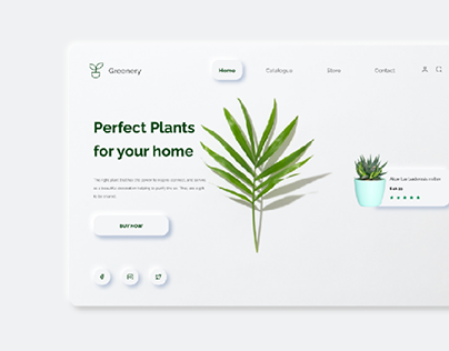 Neomorphism Plant E-commerce Store Design