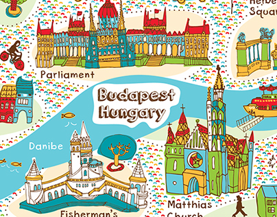 Budapest city 
illustration