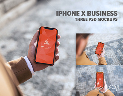 3 PSD Mockups iPhone X Business