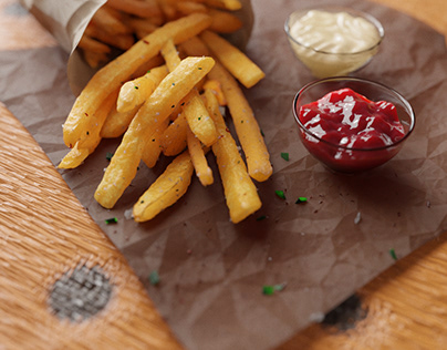 3d render of french fries