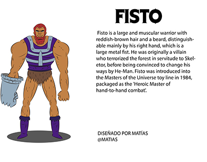 Personaje estilo andrew maclean - fisto ( He - man )