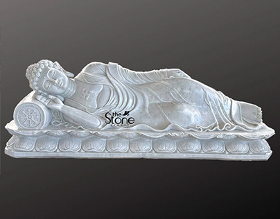 White Marble Sleeping Buddha 6ft
