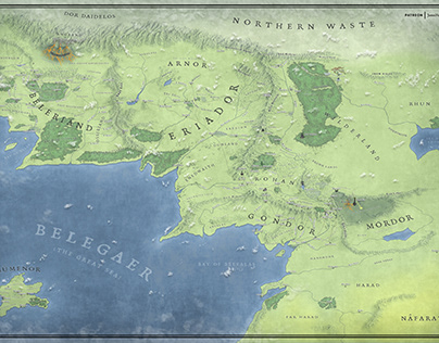Middle Earth and Beleriand Map