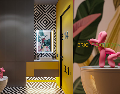 Bright bathroom design