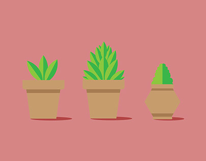 FLAT DESIGNS OF SOME CUTE PLANTS