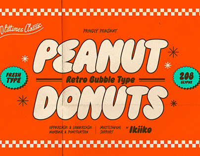 Peanut Donuts - Retro Bubble Font