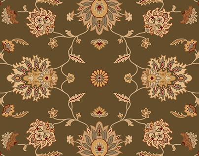 Oriental Carpet Pattern - Green-Beige