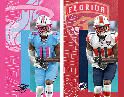 NBA and NHL football uniforms for the Dolphins