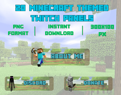 Minecraft Themed Twitch Panels | Stream Panels