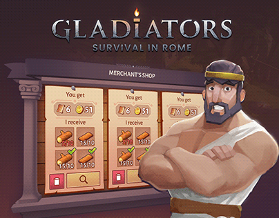 GAME UI Gladiators Survival in Rome