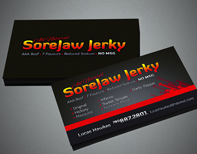 SoreJaw Jerky Logo and Business Card