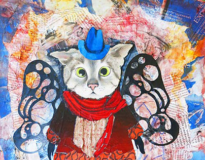Fashion Cats. Collages.