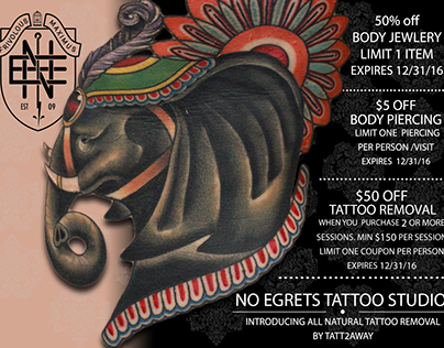 No Egrets Tattoo coupon ad