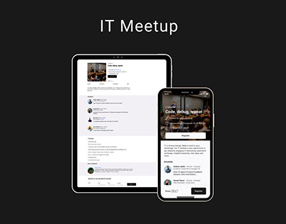 IT Meetup app and landing page