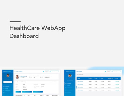 Health Care Website Application Dashboard