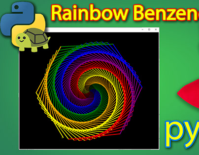 Rainbow Benzene Tutorial | Turtle | Python