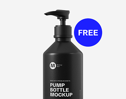 Matte Plastic Pump Bottle Mockup | FREE