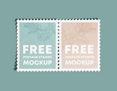 Free Postage Stamps Mockup PSD Template