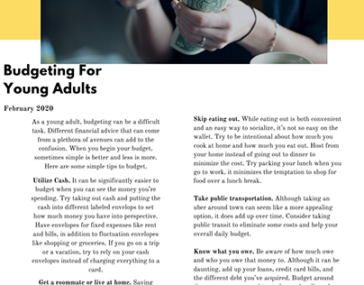 budgeting for young adults