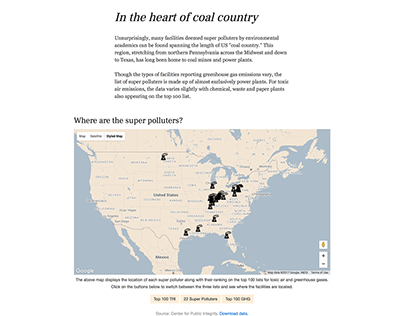 One-page website with news feature and data viz