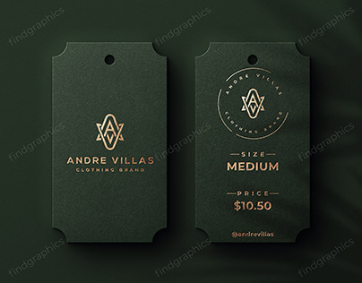 Andre villas clothing brand logo and price tag design