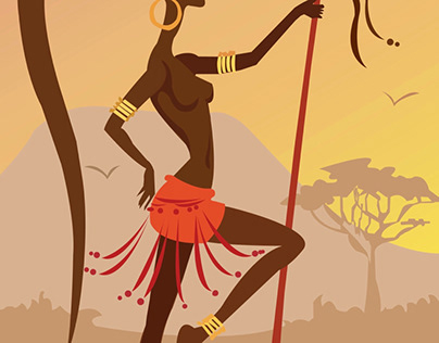 Zulu stance Stretched Illustration