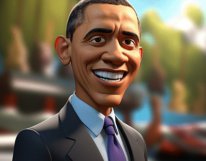 Barack Obama como personaje de Pixar 3D creado por AI