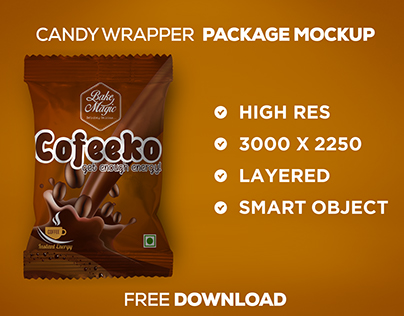 Candy wrapper Package Mock-up_Free Download
