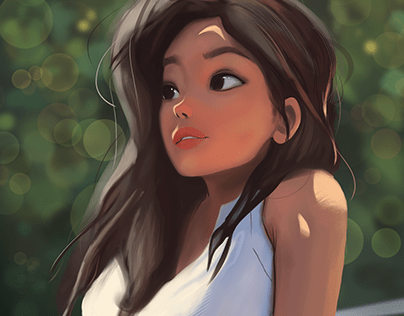 girl portrait in a summer settings (samdoesarts style)