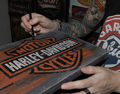 Harley-Davidson Painted Sign