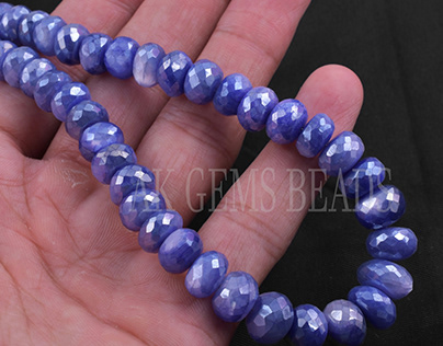 Tanzanite Blue Moonstone Coated Silverite Stone Beads