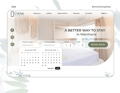 Landing page for an apart-hotel