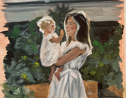 Mother and Child- oil sketch