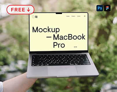 Free Arm Holding MacBook Pro Mockup